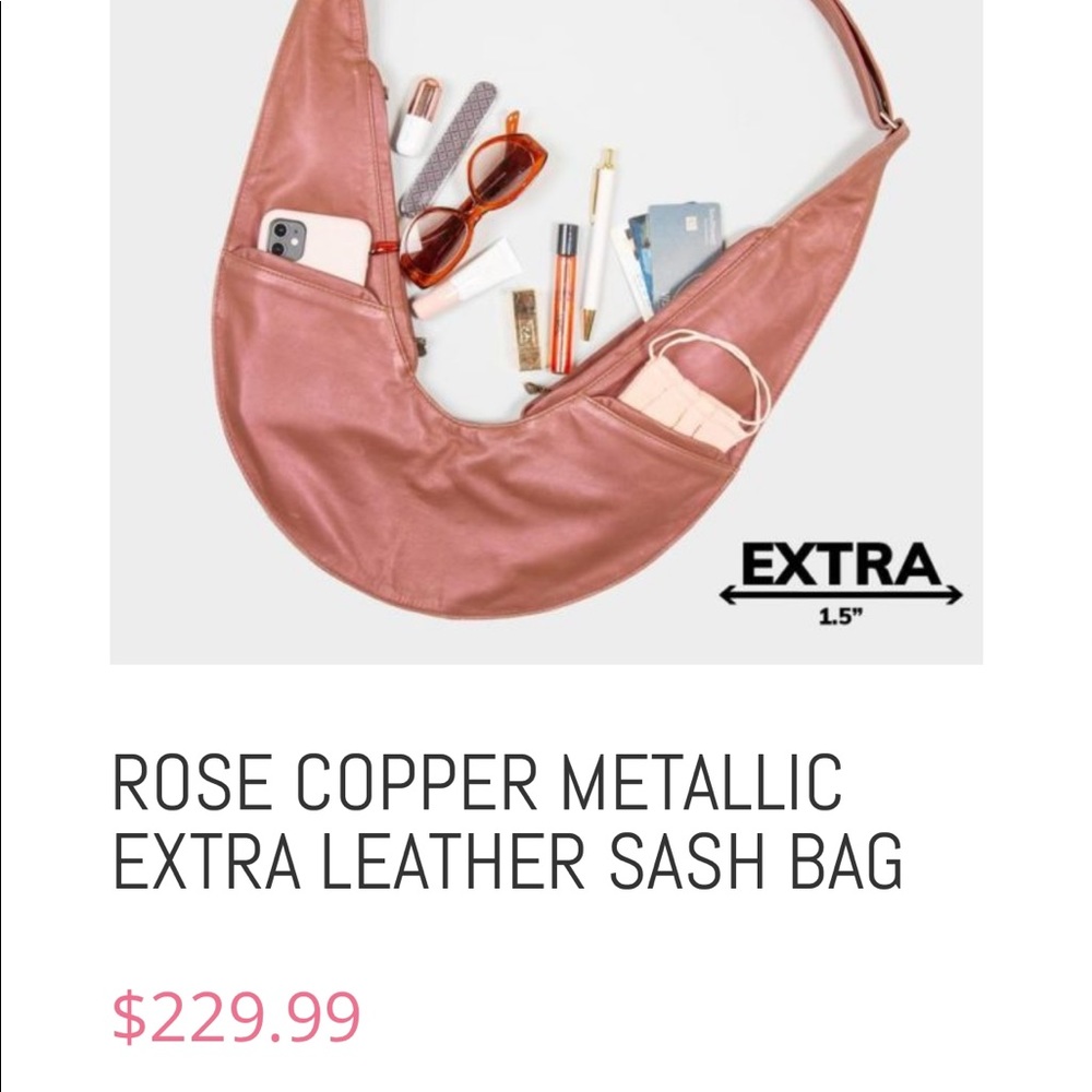 Never used extra sized rose copper SASH bag !